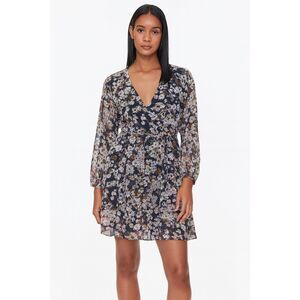 Madewell Women's faux wrap mini dress floral paisley size S casual boho preppy